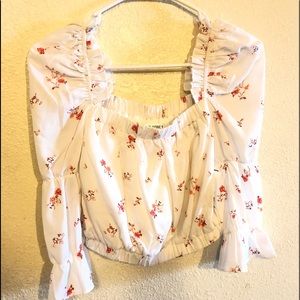 Cute mid sleeve floral top